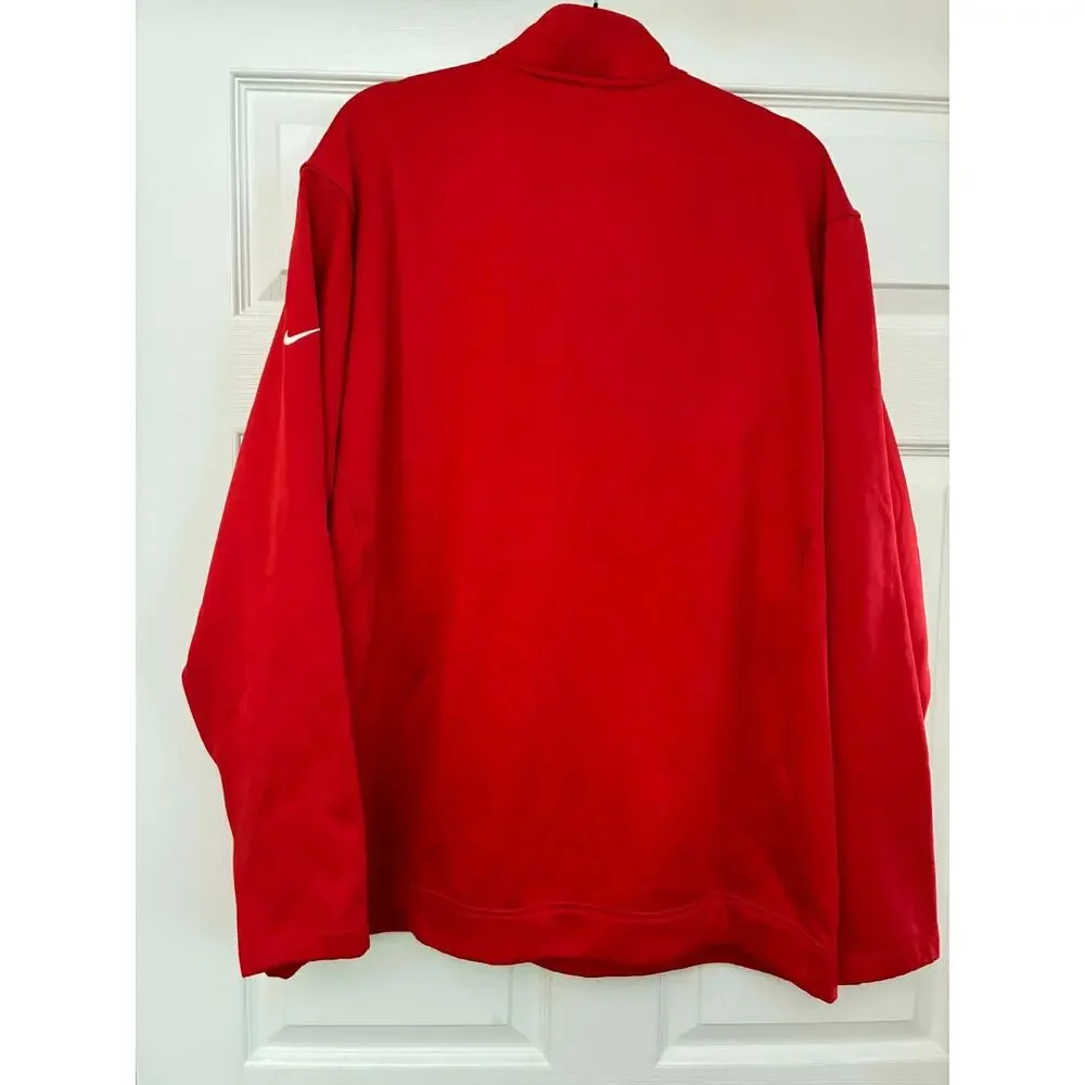 Nike Golf Tour Performance Dri-FIT Pullover Jacket 2XL Red 1/4 Zip‎ Swoosh Mens